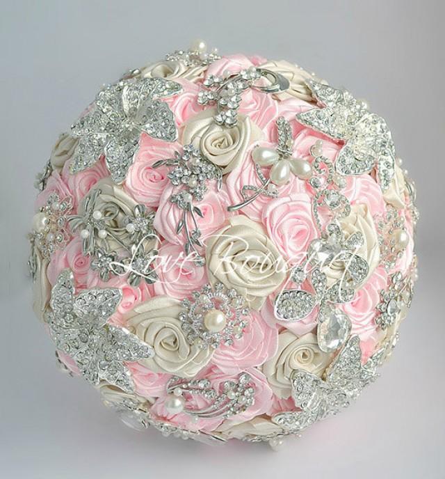 Brooch Bouquet Pink And Silver Wedding Brooch Bouquet Bridal