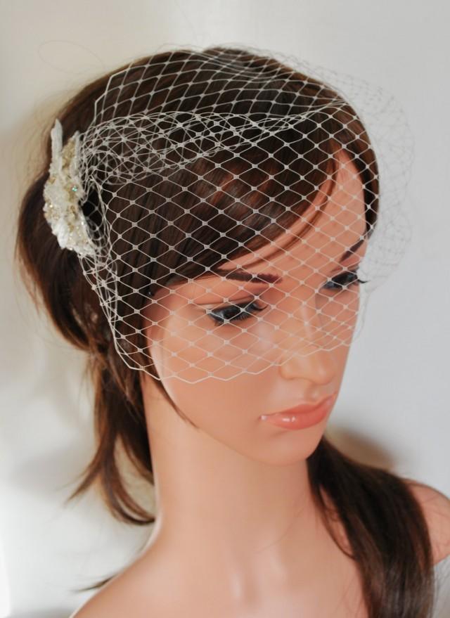 Bandeau Birdcage, Ivory Birdcage, Lace Birdcage, Blusher Veil,birdcage