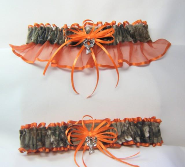 Real Tree Orange Camouflage Wedding Garters Deer Camo Garter Orange 2480539 Weddbook 3285