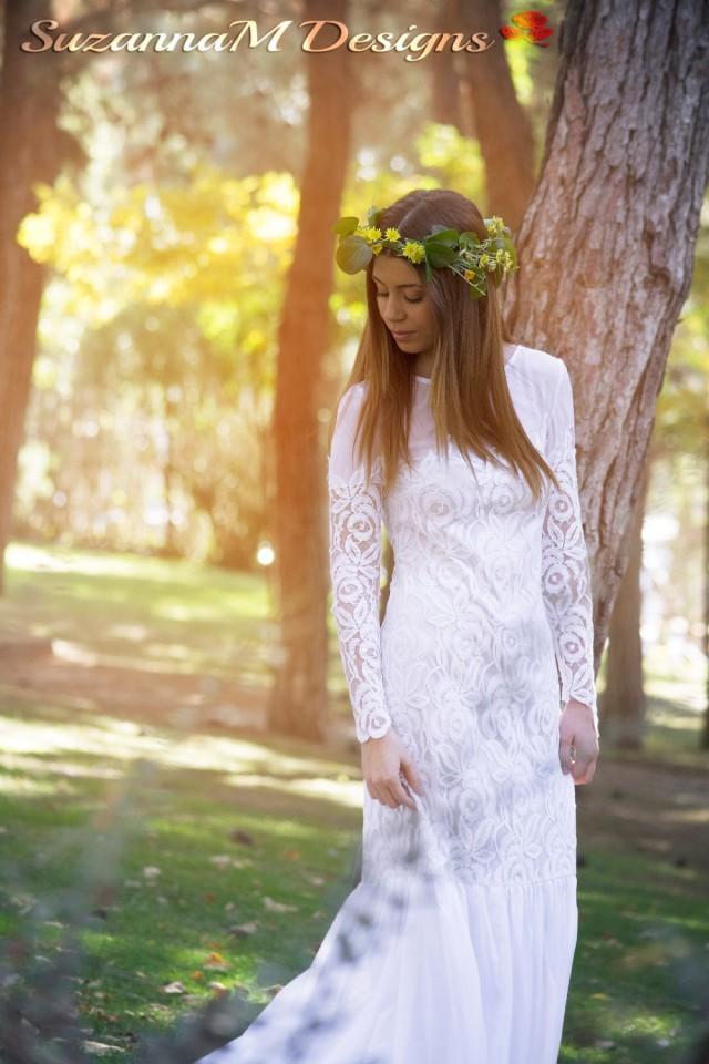 Lace Wedding Dress Chiffon Wedding Gown 