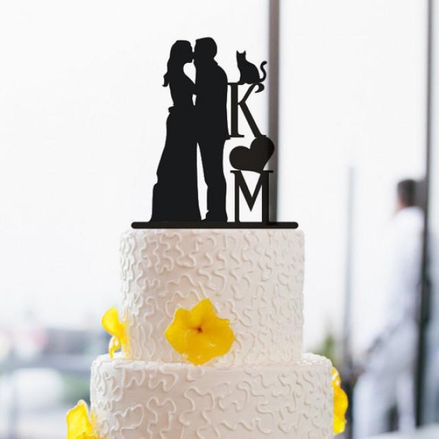 Silhouette Kiss Cake Topper Custom Couples Initial For Wedding With Cat Rustic Decor 54787 2480816 Silhouette Kiss Cake Topper Custom Couples Initial For Wedding With Cat Rustic Decor 54787 2480816
