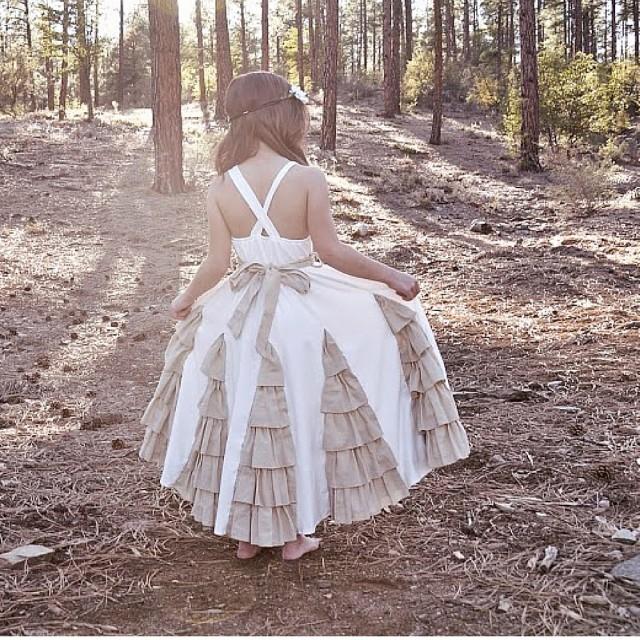 linen flower girl dresses