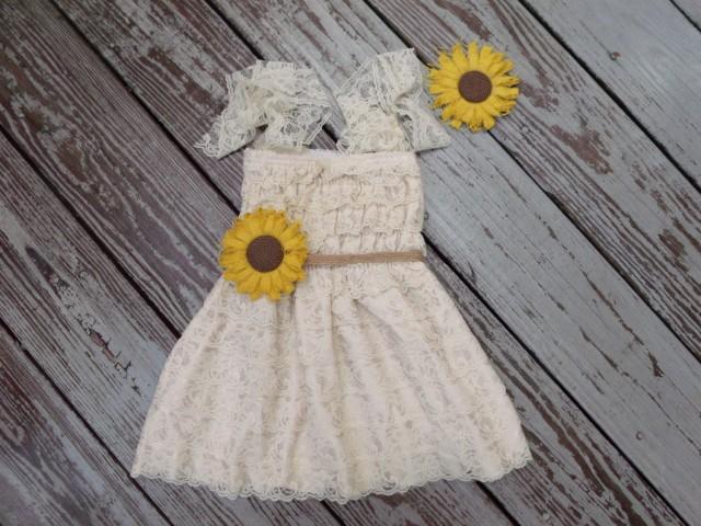 Flower girl clearance dresses with sunflowers