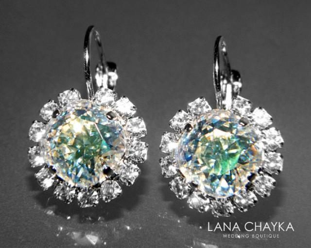 Moonlight Crystal Halo Earrings Swarovski Rhinestone Moonlight Sparkly Earrings Hypoallergenic