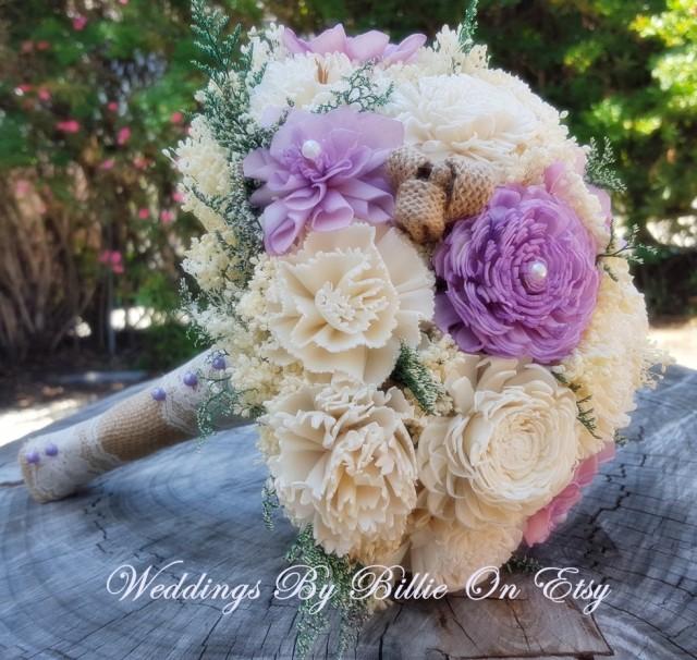 Sola Bouquet Lavender Burlap Lace Purple Burlap Lace Purple Bouquet