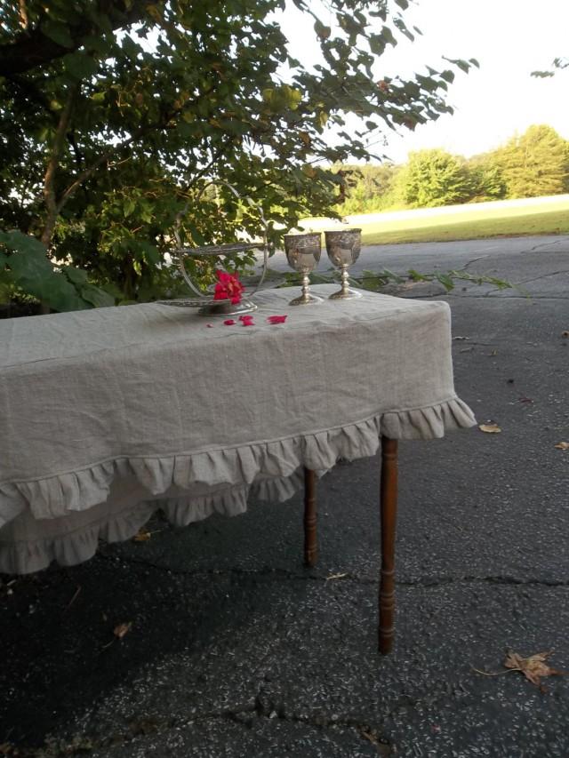 Slipcover Linen Tablecloth Ruffled Tablecloth Fitted Tablecloth Custom