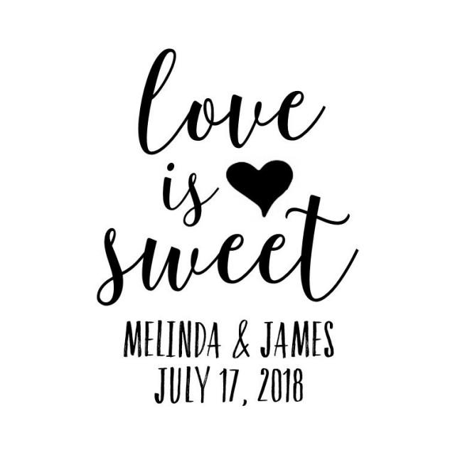 CUSTOM LOVE Is Sweet Stamp Wedding Stamp, Card Stamp, Invitation