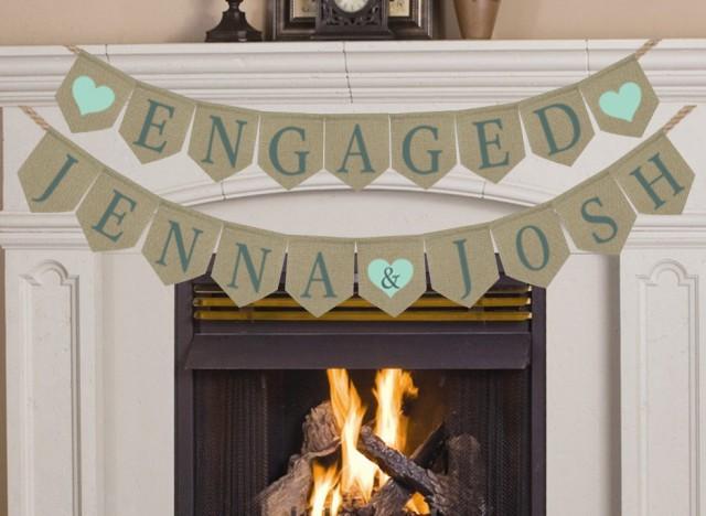 Engagement Party Banner Engaged Bride And Groom Sign Engagement