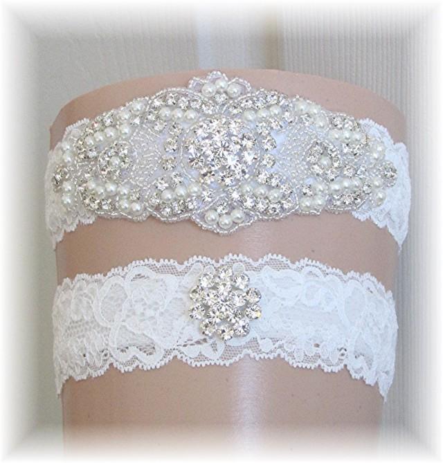 Wedding Garter Set, Bridal Garter Set, Lace Garter Set, Keepsake Garter