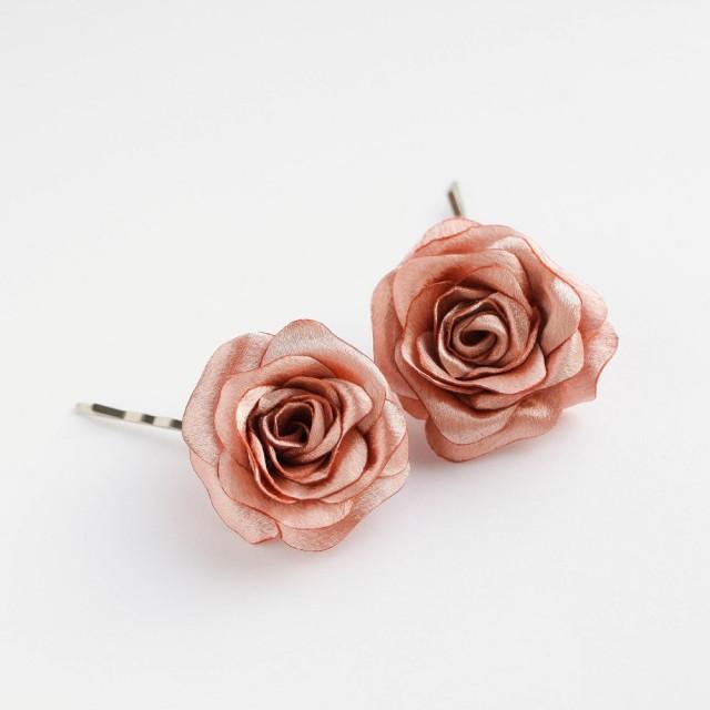 Rose Hair Pins Small Rose Hair Pins Bridesmaids Flower Hair Piece