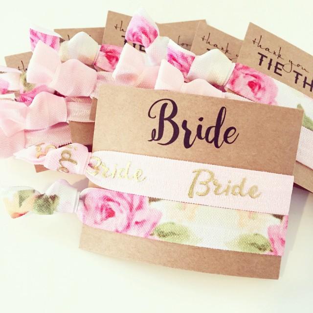 YOU CHOOSE Bridal Hair Tie Favor // Bride Hair Tie Gift, Sparkle