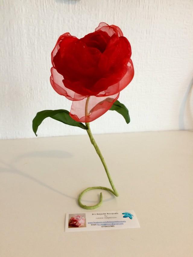 Beauty And The Beast Red Rose Twinkly Fabric Rose Gifts For Her