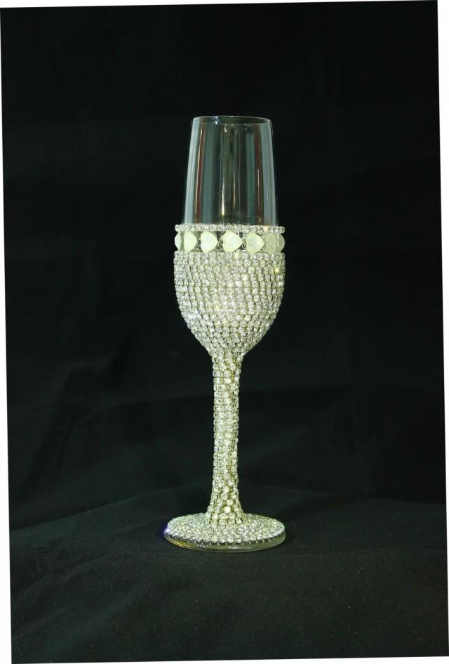 Customized Handmade Wedding Champagne Flute Toasting Flute Bridal Flute