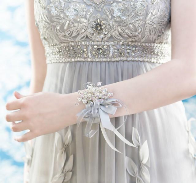 Wrist Corsage Iridescent Beads Wedding Accessory For Mothers, Aunts