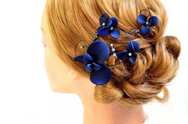 Blue Flower Hair Accessories for Weddings - wide 6