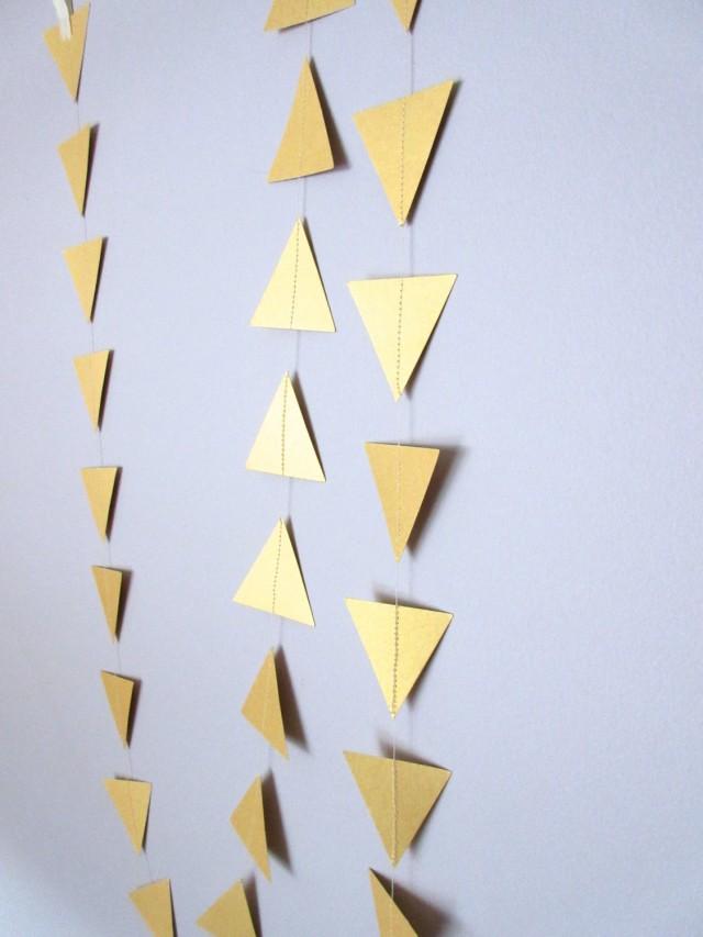 Geometric Garland, Triangle Garland, Gold Tribal Garland, Gold Garland