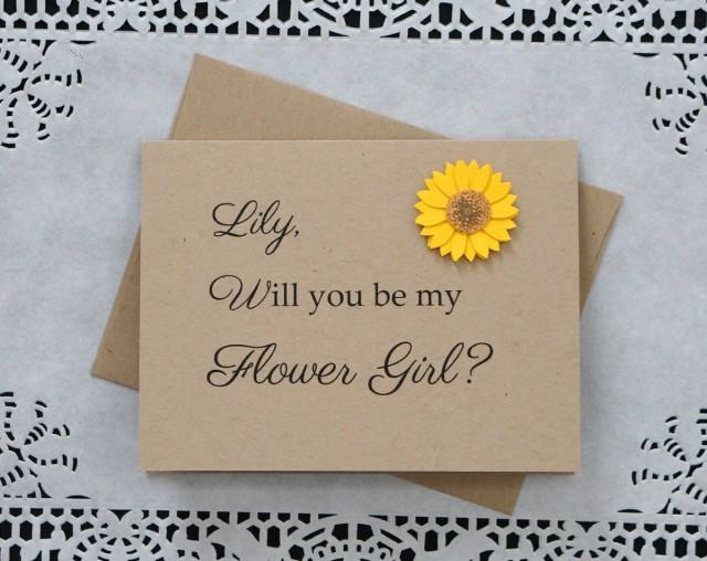 Will You Be My Flower Girl Card Personalized With Name Flower Girl