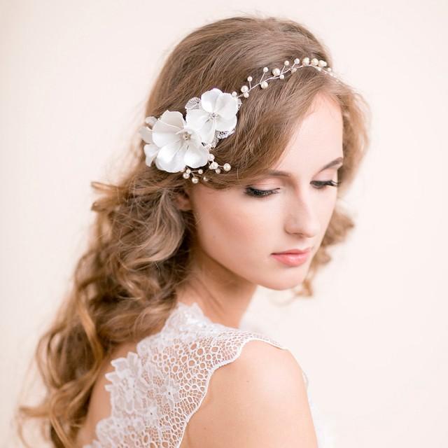 Wedding Hair Vine With Blossoms Floral Pearl Vine Hair Accessories Flower Headband