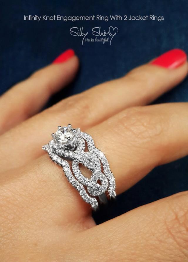 Infinity Engagement Rings - Infinity Knot Engagement Ring With 2