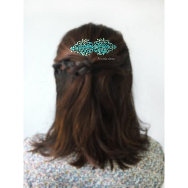 turquoise hair comb