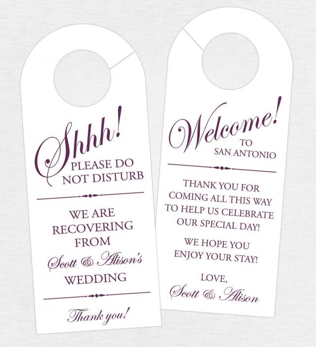 Set Of 10 DoubleSided Door Hanger For Wedding Hotel Bag Do Not Disturb Door