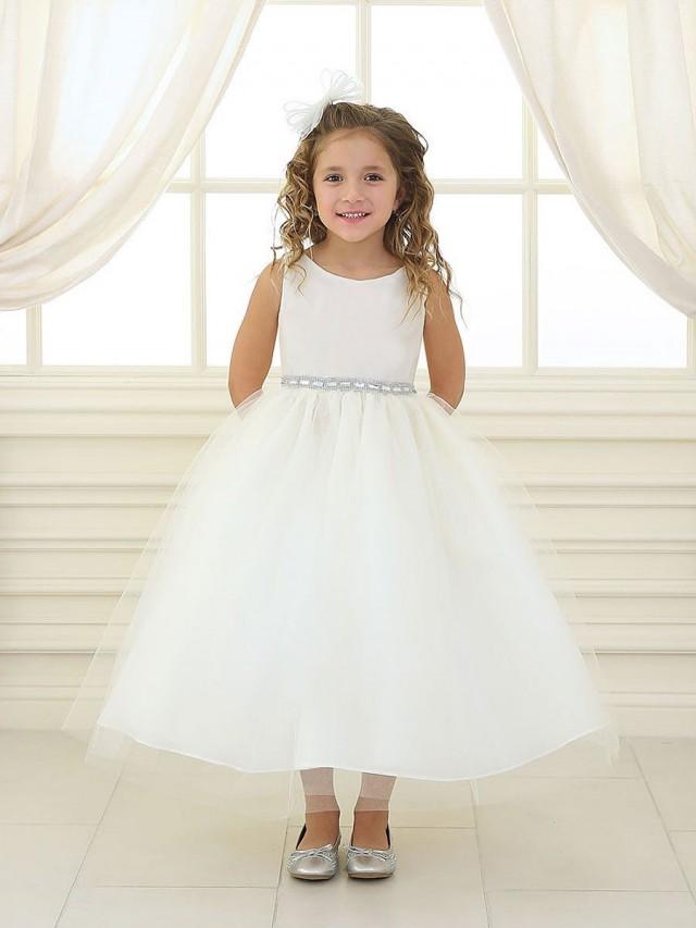 Satin With Tulle Skirt Flower Girl Dress 2491124 Weddbook