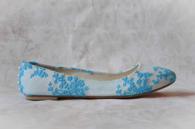 navy lace flat shoes