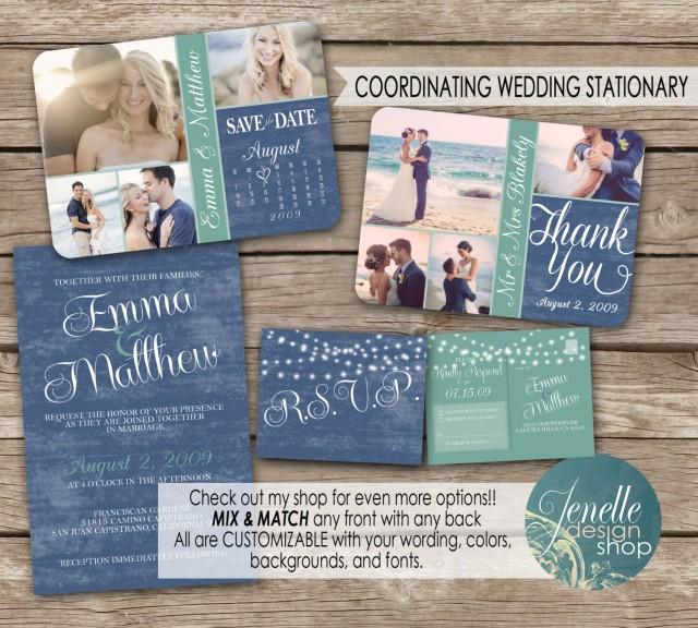 Beach Wedding Invitation Kit Save The Date Postcard Thank You Beach Wedding Invitation Kit Save The