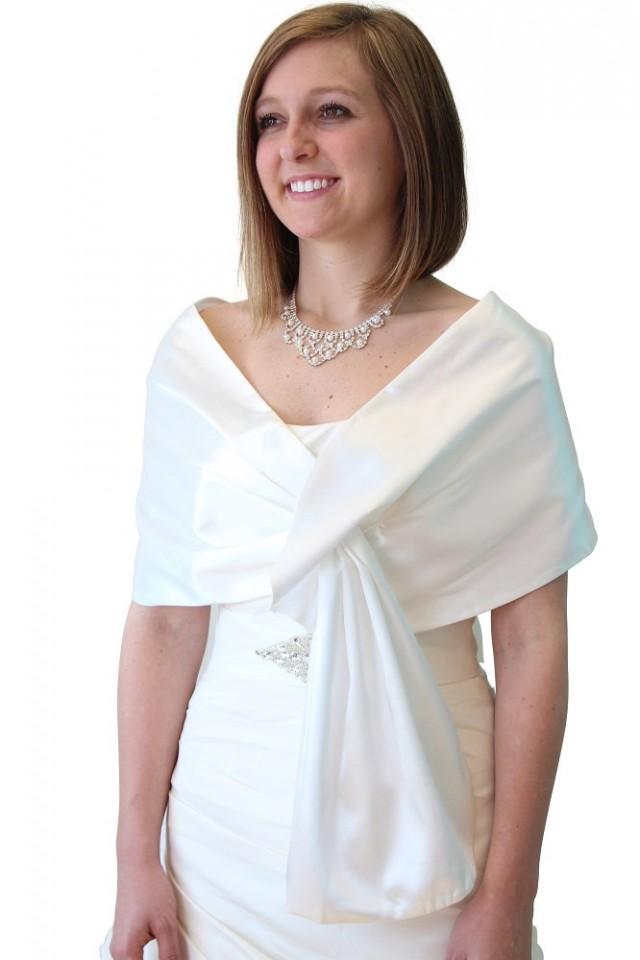 White/Ivory Chiffon Bridal Wrap Wedding Shawl Scarf Cover Up long Shrug Stole 