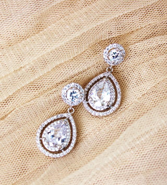 Crystal Wedding Earrings Bridal Jewelry Crystal Bridal Earrings Lux