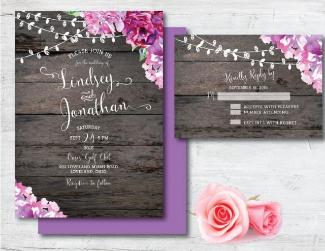 Printable Wedding Invitation Purple Wedding Invitation Purple