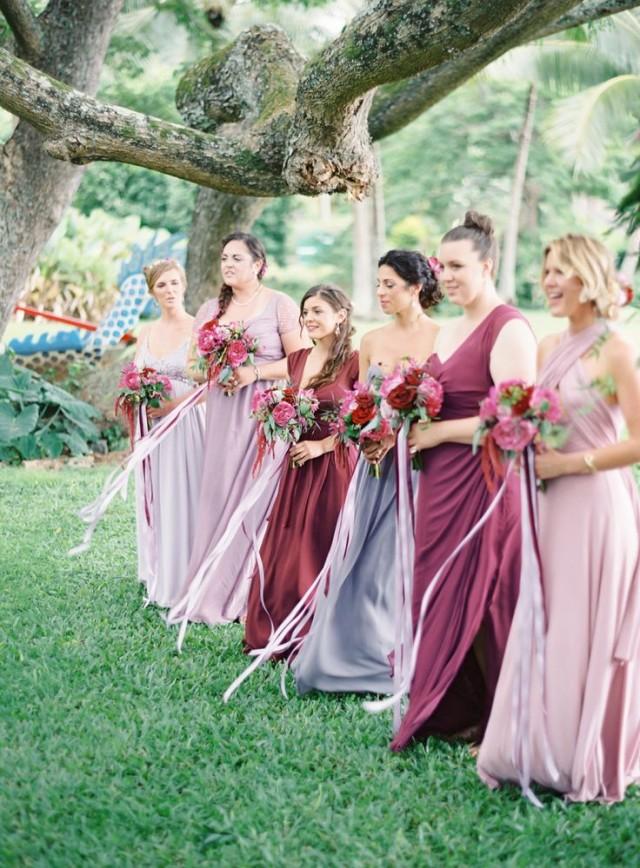 berry colored bridesmaid dresses