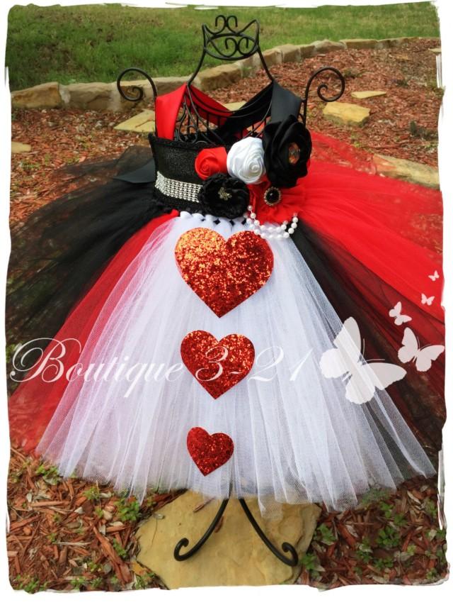 white dress with red love hearts