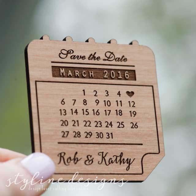 50+ Calendar Save The Date Laser Cut And Etched On Wood