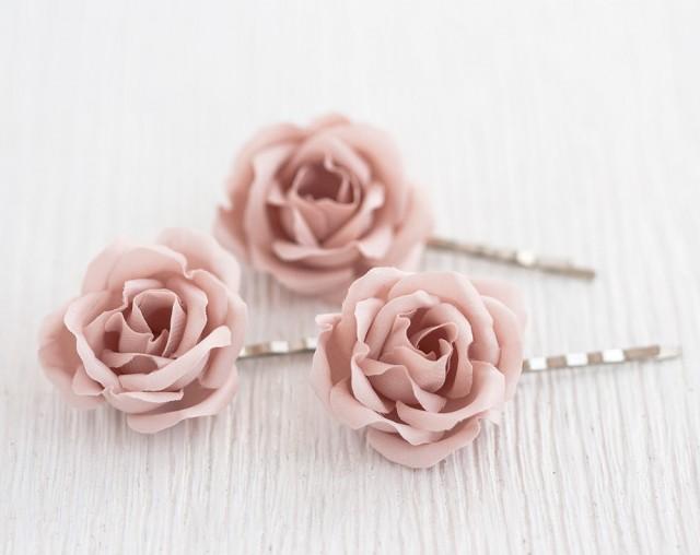 72_Blush Wedding Hair Pin, Pink Rose Hair Pin, Bridal Flower, Wedding