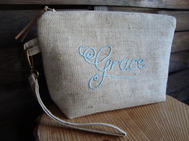 personalised-cosmetic-bag-rough-linen-personalized-zippered-clutch