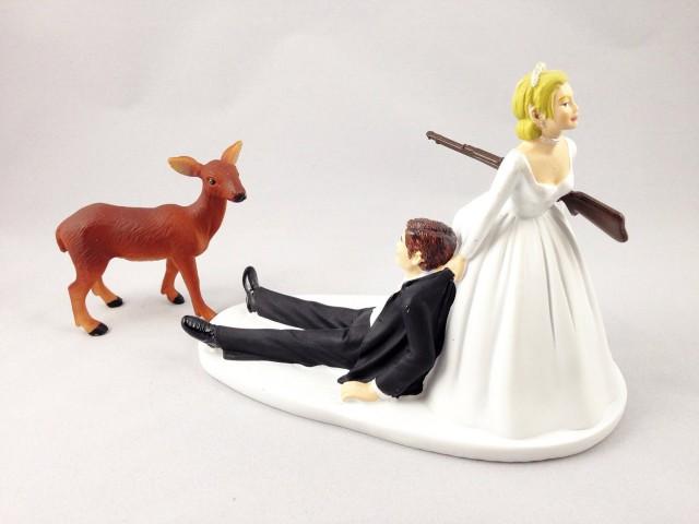 Funny Hunting Wedding Cake Topper Deer Hunting Groom Being