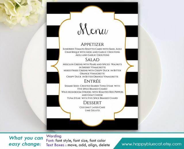 Free Wedding Menu Template For Word