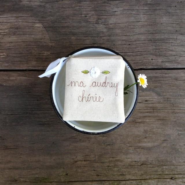 Personalized Jewelry Bag, Bridesmaid Gift, Personalized Zipper Pouch