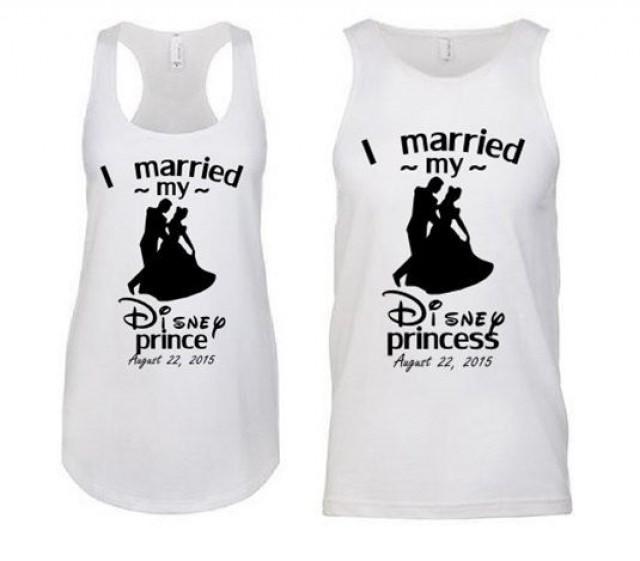 TANK TOP** I Married My Disney Prince / Princess -Disney Couple Shirt
