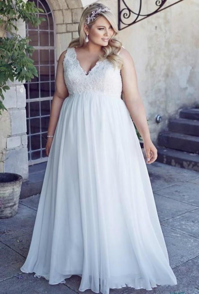 Stunnng Plus Size Beach Wedding Dresses 2016 Chiffon