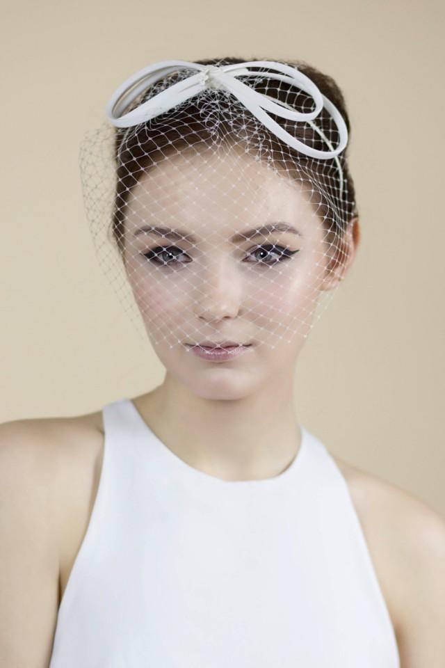 Birdcage Veil, Bow Blusher Veil, Russian Veiling, Veil Band, Wedding