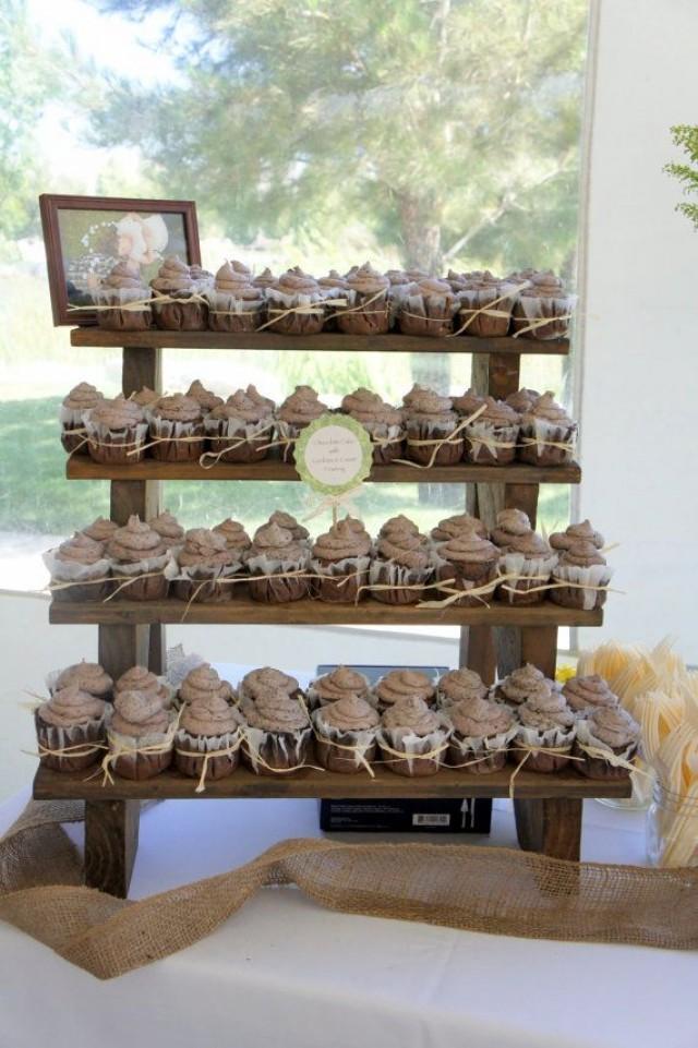 The Cupcake Stand 4 Tiered Rustic Wooden Display Stand Weddings