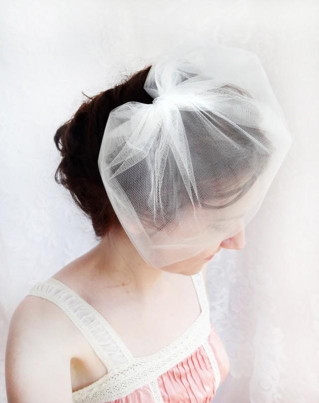 Tulle Birdcage Veil, Ivory Birdcage Veil, Tulle Veil, Ivory Wedding