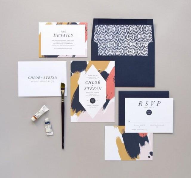 Chloé Wedding Invitation & Correspondence Set / Paint Strokes And