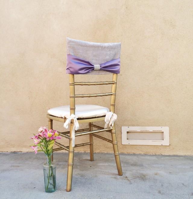 Bridal Chair Cover, Velvet Chair Cover, Elegant Chair Cover, Lavender