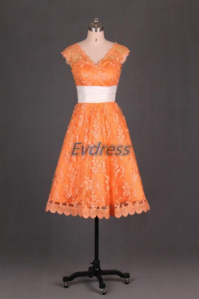 short orange formal dresses