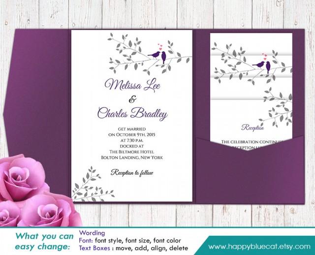 DiY Printable Pocket Wedding Invitation Template SET ...