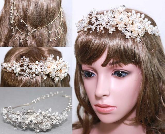 Christmas Sales Gold Silver Tone Flowers Bridal Headband Tiara Faux