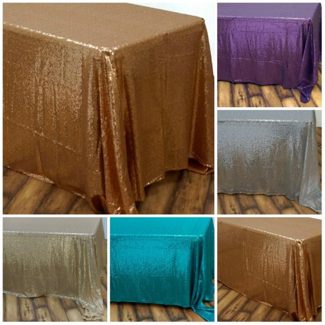 Gold Sequin Tablecloth Table Overlay Wedding Sequin Tablecloth Table ...